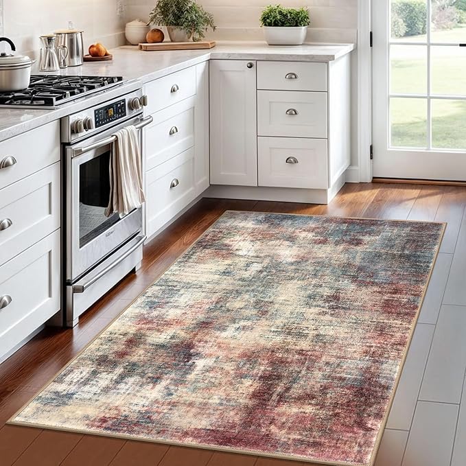 Abstract Area Rug 4x6 Ft Washable Rugs - Image 2