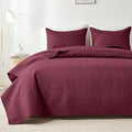 akkialla 118"x106" Burgundy California King Quilt Set, Oversized Floor-Length by akkialla