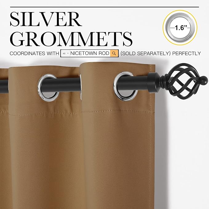 NICETOWN Sleek Blackout Curtains 90 inches Length - Image 3