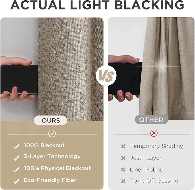Joydeco Blackout Curtains 84 Inches Long 2 Panels Burg, Room Darkening Curtains - Image 6