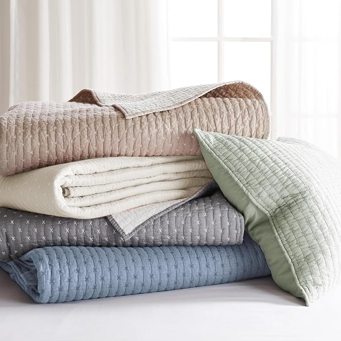 Levtex Home - Cross Stitch Bedspread Set - Twin Bedspread and One Standard Sham - Image 8