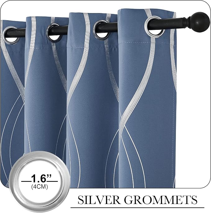 NICETOWN Blackout Curtains 72 inches Long, Stone Blue, 2 Panels, 42 x 72 Inch - Image 3