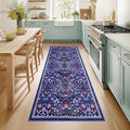 PLHXFR 2x6 Washable Runner Rug：Floral Indoor Kitchen Soft Carpet Blue | by PLHXFRSoftAreaRugs
