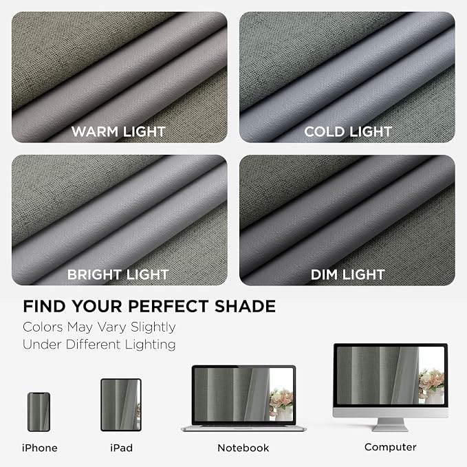 Joydeco Blackout Curtains 95 Inches Long 2 Panels Burg, Room Darkening Curtains - Image 8