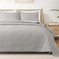Exclusivo Mezcla Full Queen Quilt Set, Light Grey | Lightweight Soft Bedspreads by ExclusivoMezcla