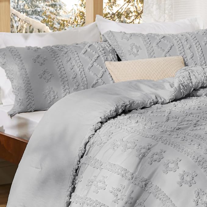 Bedsure Tufted Boho Comforter Set Twin Size - Image 6