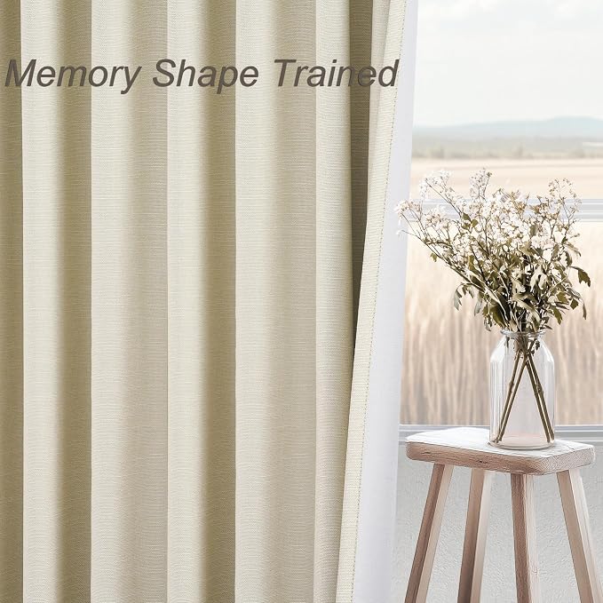 Topfinel Cream White 100% Blackout Curtains 72 Inches Long 2 Panels - Image 3