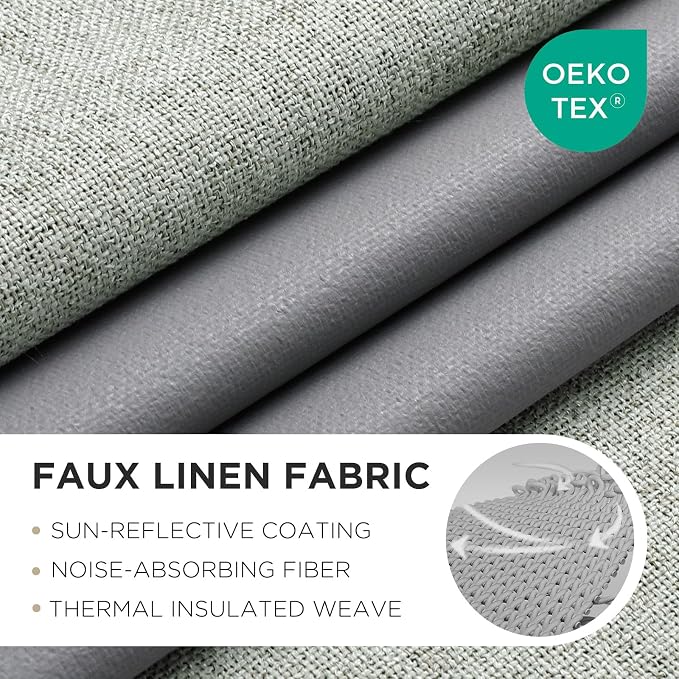 Joydeco Blackout Curtains 108 Inches Long 2 Panels Burg, Room Darkening Curtains - Image 2