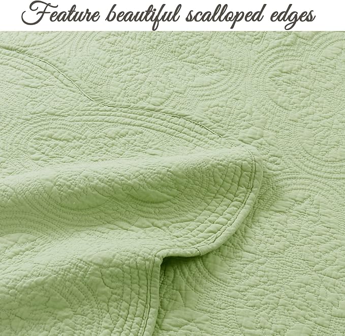 Cozy Line Home Fashions 100% Cotton Medallion Matelasse Embossed Bedding Quilt - Image 3