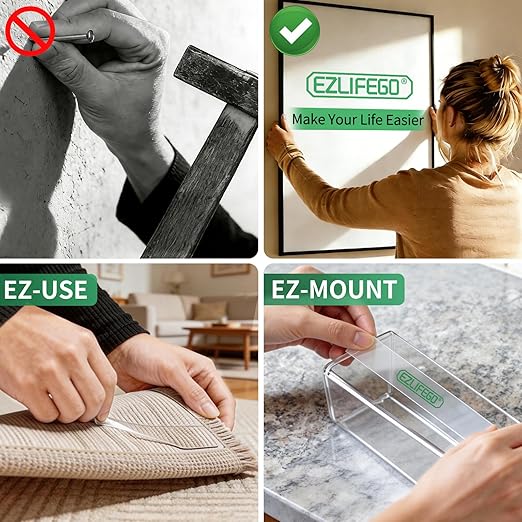 EZlifego Heavy Duty Invisible Bond Nano Double Sided Mounting Tape, 9.85FT | - Image 3