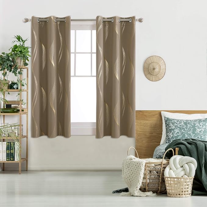 Deconovo Curtains for Living Room, Pattern Blackout Curtains 45 Inches Long | by Unknown