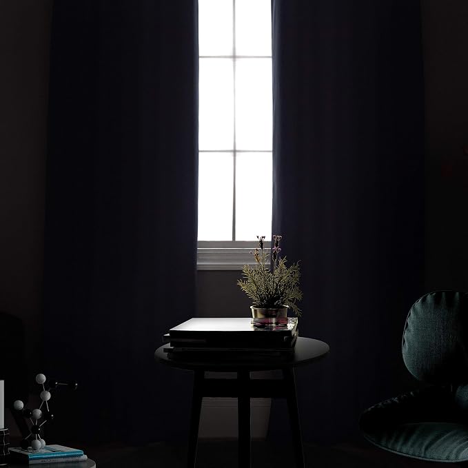 CUCRAF Navy Blue Blackout Curtains 108 Inches Long, Thermal Insulated Noise - Image 7