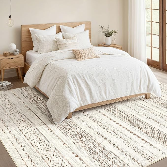 Nakagishi 12x15 Area Rugs Living Room: Washable Boho Large Neutral Modern Soft - Image 5