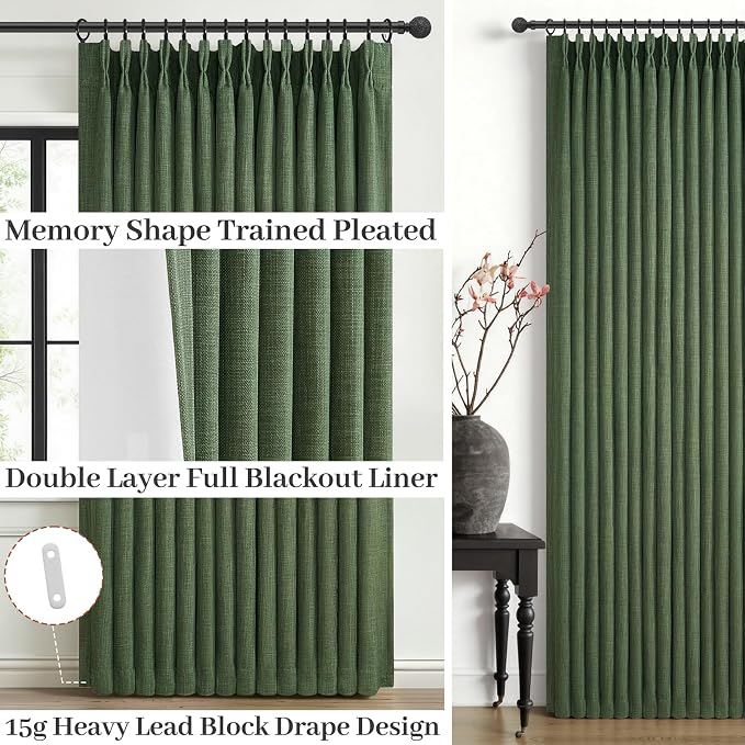 Memory Trained Dark Green Curtains - Image 4