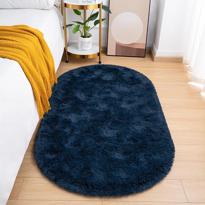 Goideal Fluffy Bedroom Rug, Small Oval Area Rugs, 2.6 x 5.3 Feet by Goideal