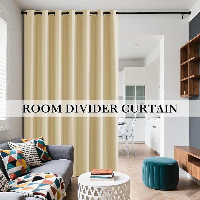 RYB HOME Extra Wide 100% Blackout Patio Door Grommet Curtain 96 inch Long | - Image 5