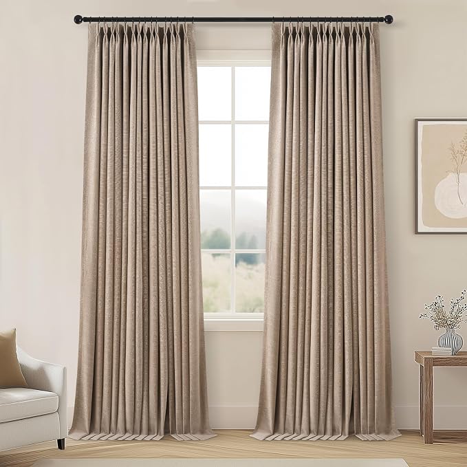 Topfinel Pinch Pleat 100% Blackout Curtains 92 Inch Length 2 Panels Set by Topfinel