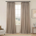 Topfinel Extra Long 100% Blackout Brown Linen Curtains 108 Inches Long by Topfinel