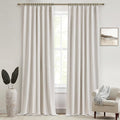 Extra Long Ivory Curtains for Living Room Blackout 108 Inches Insulating Sound by QJMYDECO