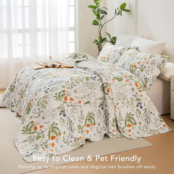 Lady Ann Oversized King Bedspreads 128x120, 100% Cotton Floral Quilt Coverlet - Image 7