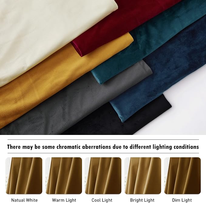 RYB HOME Velvet Closet Curtains 84 inches, Room Darkening Thermal Insulated - Image 7