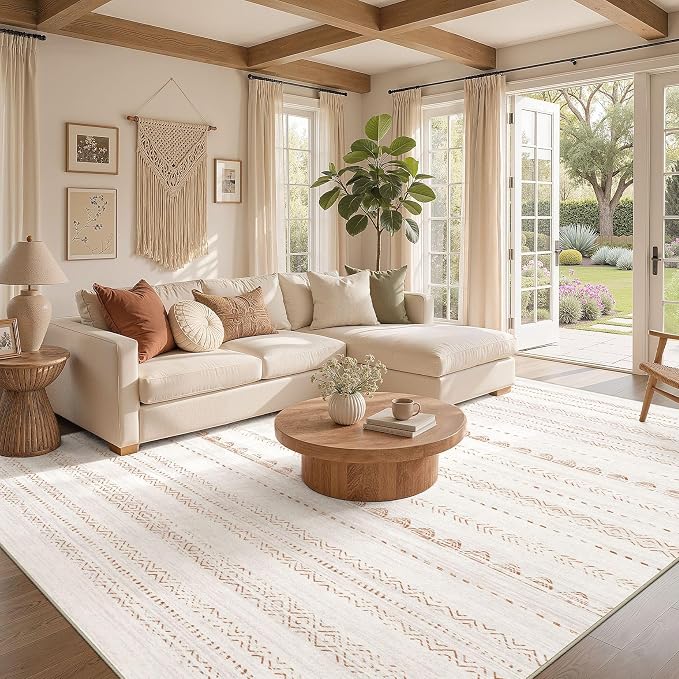 Nakagishi Area Rug Living Room Rugs: 6x10 Large Soft Machine Washable Boho - Image 2