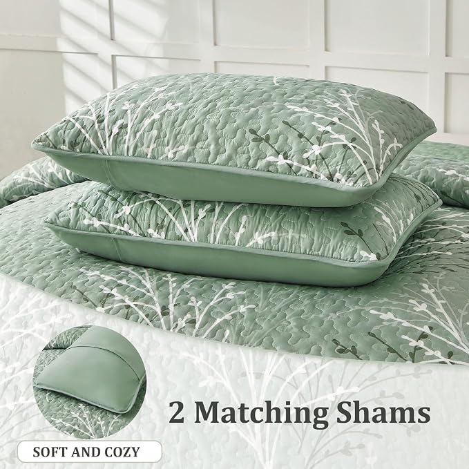 DJY Sage Green Quilt Set Full Size - Image 6