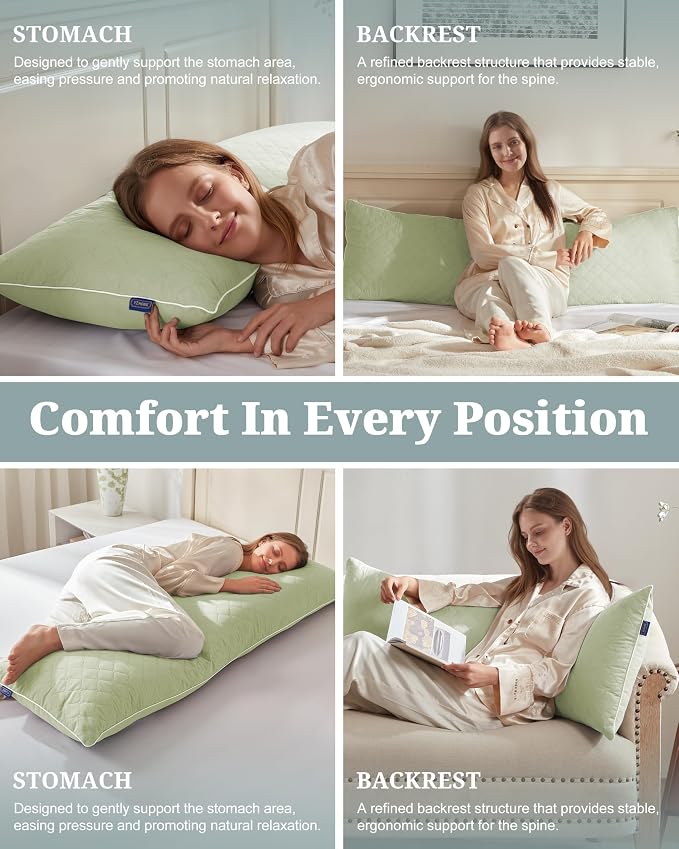 YZ HOME Long Body Pillow for Adults, Firm Body Pillow Shredded Memory Foam | - Image 5