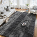 5x8 Fluffy Area Rug for Living Room: Soft Non-Slip Grey Shag Bedroom Carpet | by Oriannal