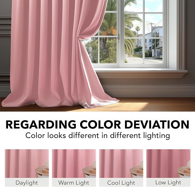 Deconovo Back Tab and Rod Pocket Drapes and Curtains Short Blackout Curtains - Image 6