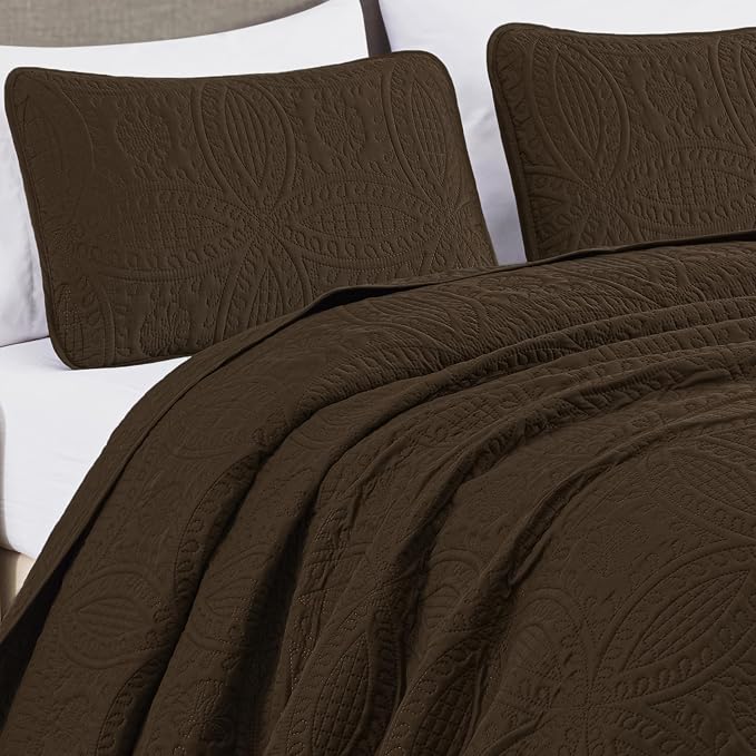 Chezmoi Collection Austin 3-piece Oversized Bedspread Coverlet Set | Oversized - Image 3
