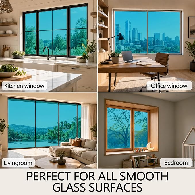 One Way Privacy Window Film Static Cling Mirror Tint 17.5Inx7.8Ft | Heat - Image 6