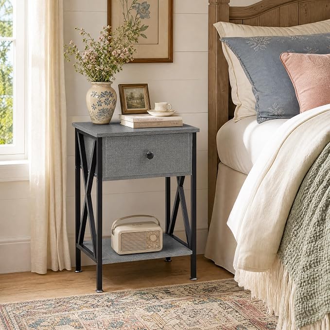 VECELO Nightstand, Modern Bedside End Table, Night Stand - Image 4