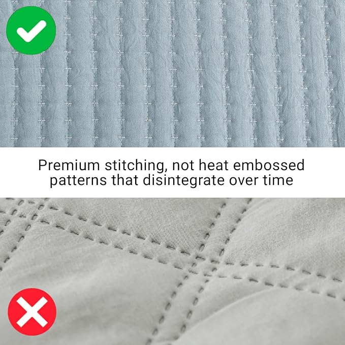 King Size Quilt-Lightweight Bedspreads Sky Blue King Quilt Bedding Set | Soft - Image 3