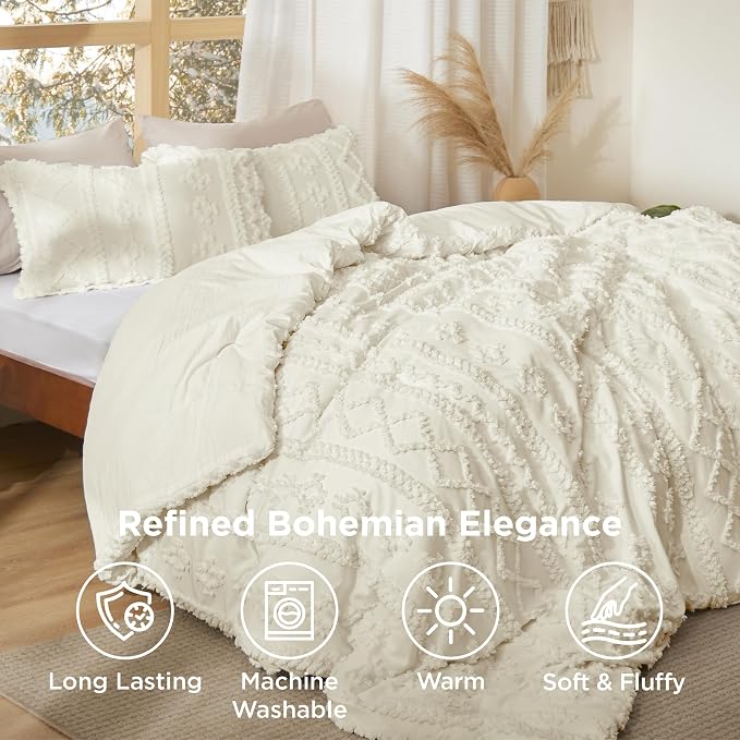 Bedsure Tufted Boho Comforter Set California King Size - Image 4