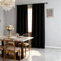 IGEMAEVE Blackout Curtains for Bedroom Rod Pocket Black 52" W x 90" L | Living by IGEMAEVE