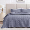 Love's cabin California King Size Quilt Bedding Set Blue Bedspread by Lovescabin
