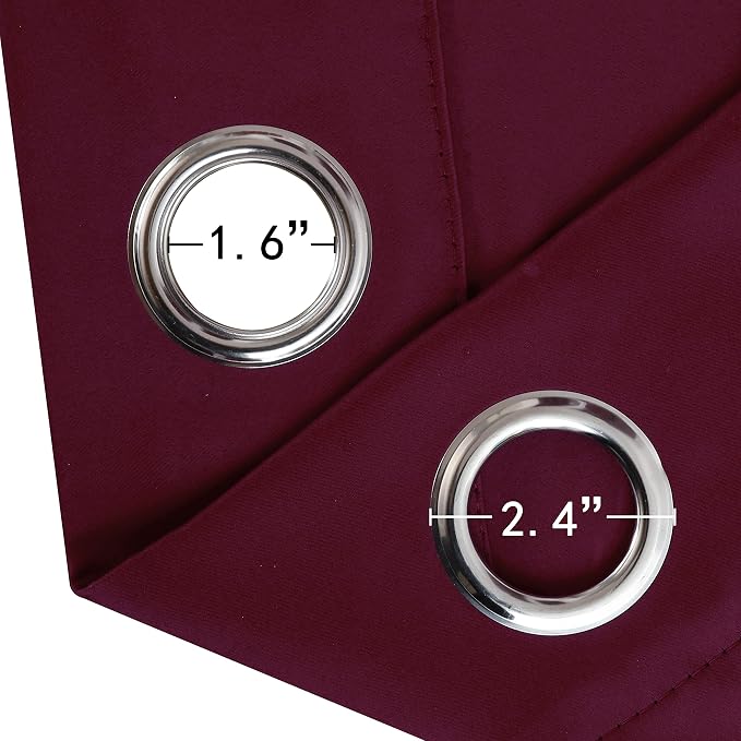 Burgundy Red Blackout Curtains 42 x 63 Inch Length/Set of 2 Curtain - Image 5