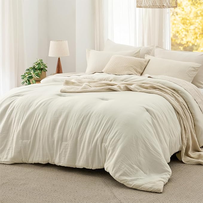 Bedsure Full Comforter Set, Ivory Soft Prewashed Bedding by Unknown