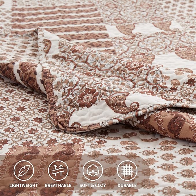 Quilt Set King Size 3 Piece Bedspread Coverlet Lightweight Comforter Microfiber - Image 6