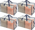 VENO 4 Pack Clear Extra Large Moving Bags & Storage Totes, Heavy Duty Organizer by Veno