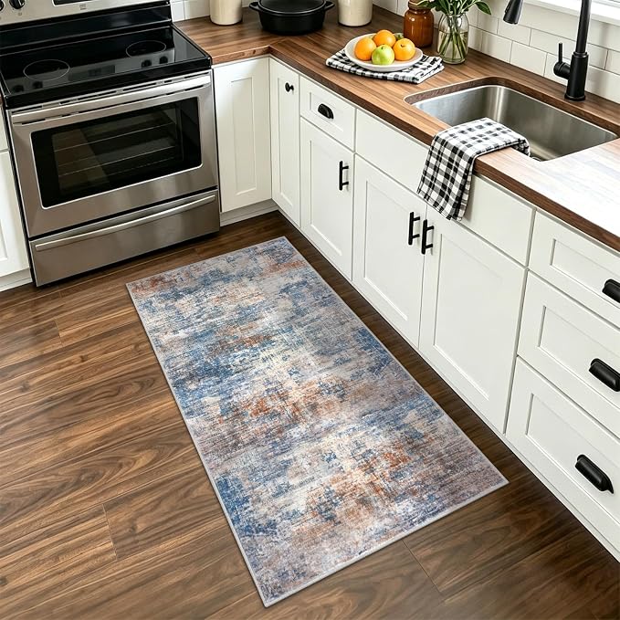 Abstract Runner Rug 2x4 Ft Entryway Rugs Washable Door Mat Indoor Entrance - Image 3