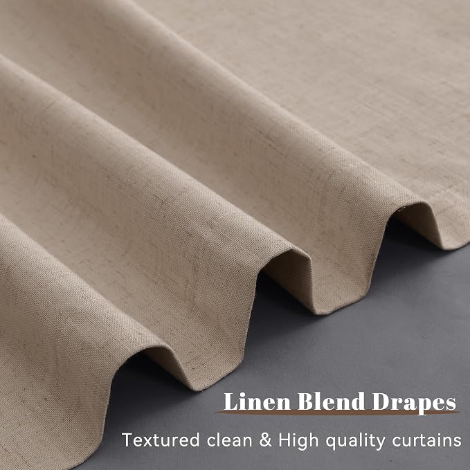 100% Blackout Linen Curtains 90 Inches Long - Image 5