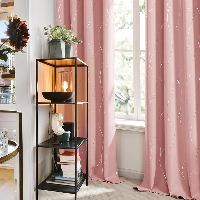 Deconovo Curtains for Living Room, Pattern Blackout Curtains 96 Inches Long | - Image 3