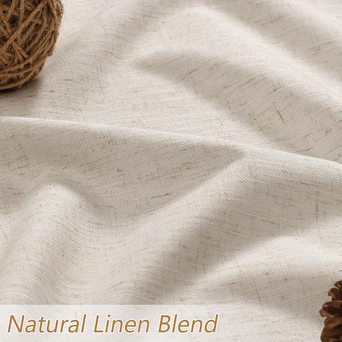100% Blackout Linen Curtains 86 Inch Length 2 Panels Set - Image 5