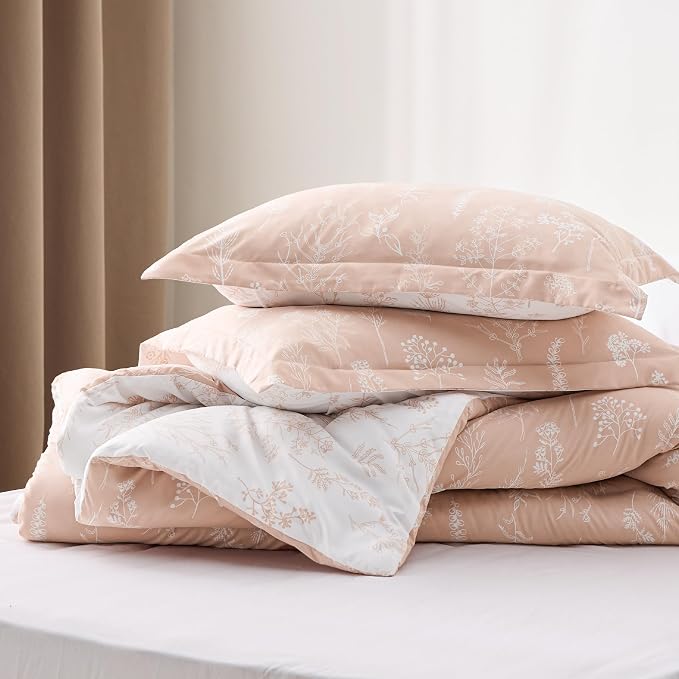 Bedsure Blush Pink King Comforter Set - Image 6
