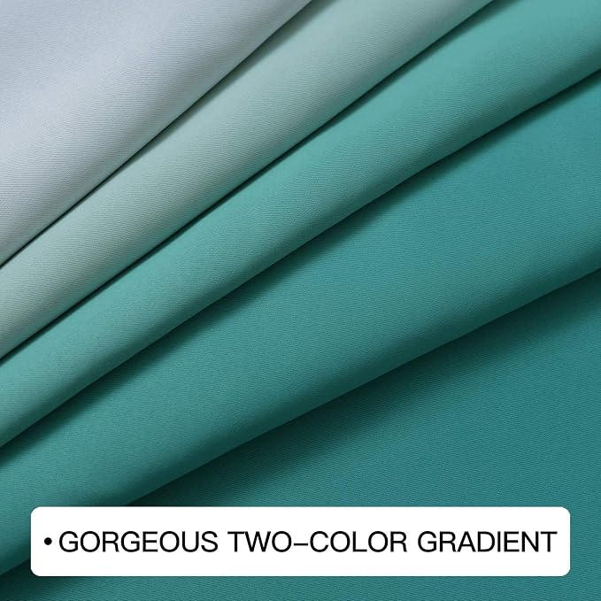 COSVIYA Grommet Ombre Teal Room Darkening Curtains 54 inch Long - Image 5