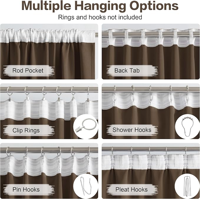 Blackout Curtains/Drapes 102 Inches Long, 2 Panels, 52 inches by 102 inch - Image 3