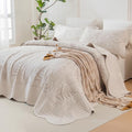 Lady Ann Cal King Bedspreads 118x106, Leaves Botanical Pattern Printed Wheat by LadyAnn