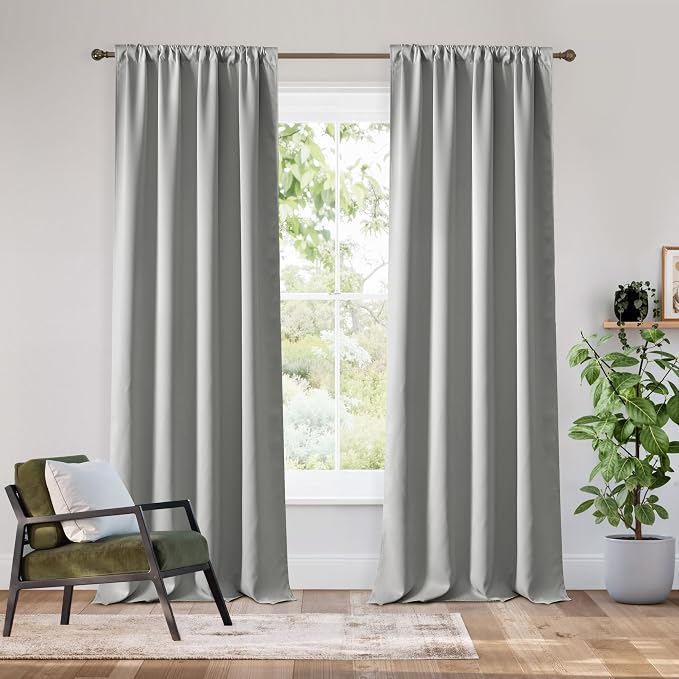 RYB HOME Bedroom Blackout Curtains 84 inches Long, 100% Blackout | Thermal by RYBHOME